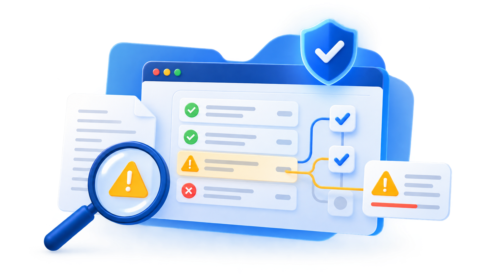 Validações com aprovações, alertas e bloqueios protegidos por escudo — Digital Firewall